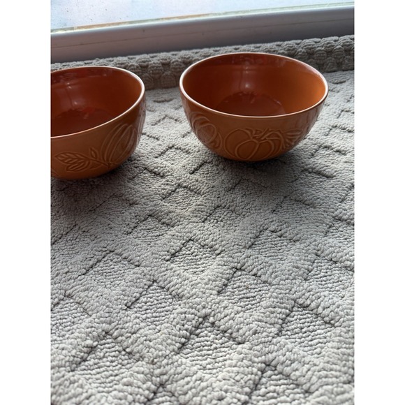 Hobby Lobby Fall 2025 Embossed Pumpkin Orange Cereal/Soup Bowls Set of 4NEW!! - Picture 7 of 14
